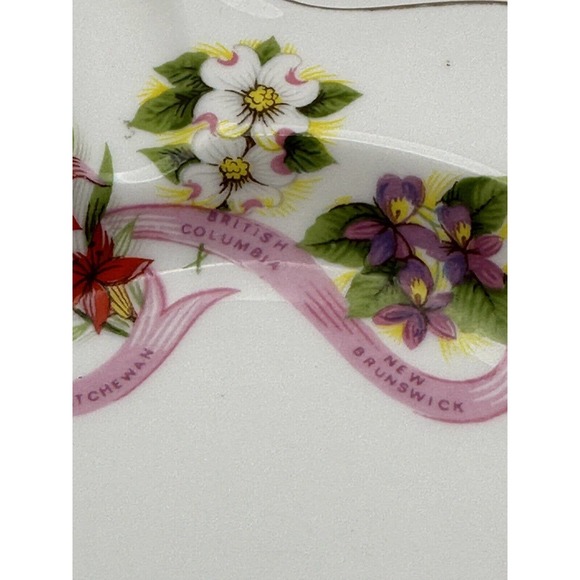 Royal Albert Canada Our Emblems Dear Ashtray Bone China England Flowers Vintage - Picture 3 of 5